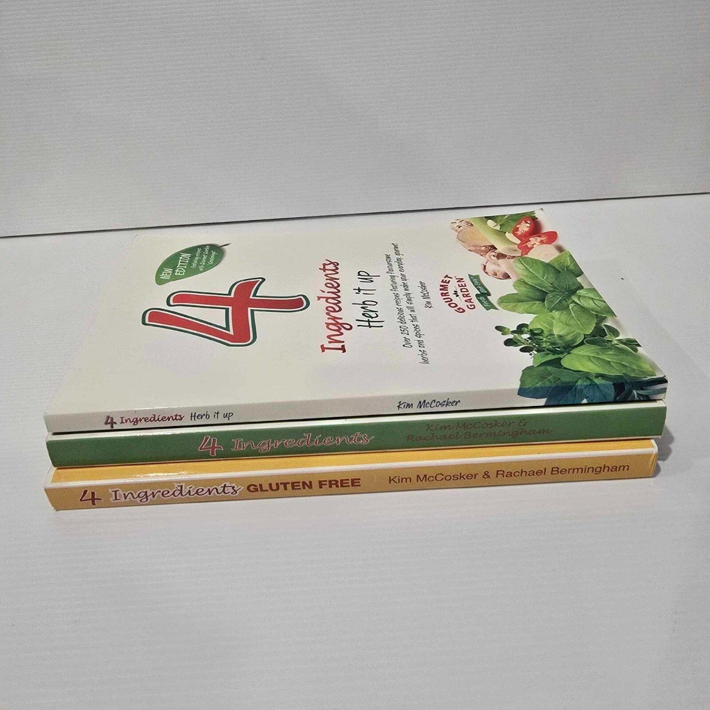Alona.com.au 4 Ingredients Cookbook Gluten Free Herb It Up - McCosker & Bermingham Lot of 3