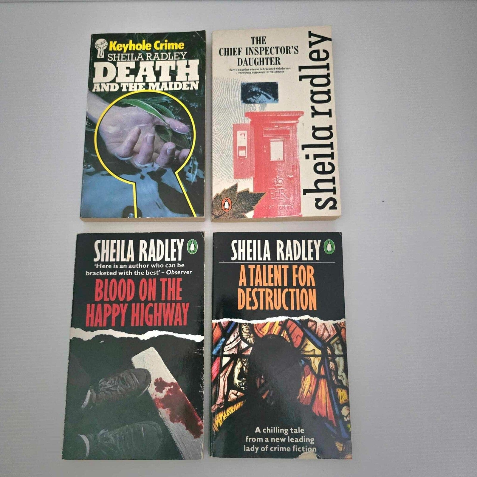 Alona.com.au 4x Books Of Sheila Radley English British Literature Novel Mystery Crime Fiction