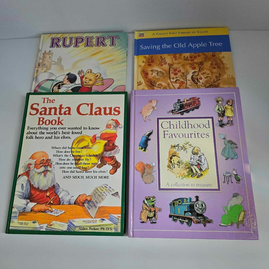 Alona.com.au 4x Childrens Books Santa Claus Childhood Favourites Rupert Saving Old Apple Tree