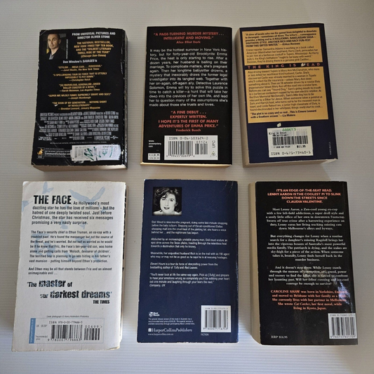 Alona.com.au 6x:Mixed Authors And Titles Fiction Mystery Thriller Crime Suspense Contemporary