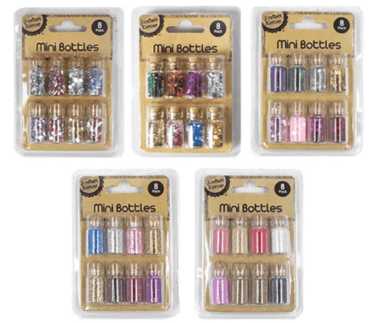 Alona.com.au 8x Mini Full Clear Glass Bottle Cork Top Bead Tiny Craft Jars Sequins Bottles