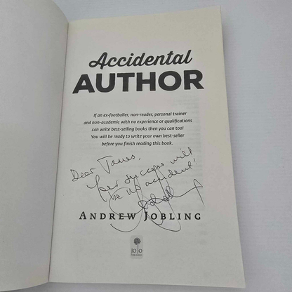 Alona.com.au Accidental Author by Andrew Jobling, Paperback 2015 (with signed dedication)