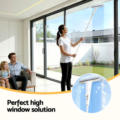 Alona.com.au Adult Products > Lubricants & Care > Cleaning & Care Giantz Window Cleaner Mirror Car, Spray Scrub Squeegee 136cm Extendable Long Handle with Water Tank 3 Microfiber Pads, Glass Scrubber for High Windows Home Car Mirror, White