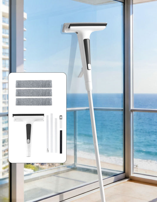 Alona.com.au Adult Products > Lubricants & Care > Cleaning & Care Giantz Window Cleaner Mirror Car, Spray Scrub Squeegee 136cm Extendable Long Handle with Water Tank 3 Microfiber Pads, Glass Scrubber for High Windows Home Car Mirror, White