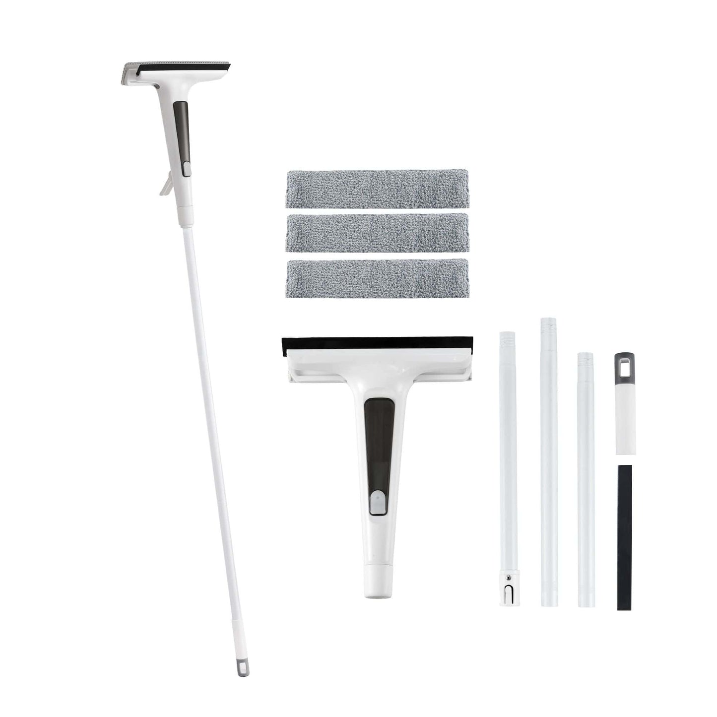 Alona.com.au Adult Products > Lubricants & Care > Cleaning & Care Giantz Window Cleaner Mirror Car, Spray Scrub Squeegee 136cm Extendable Long Handle with Water Tank 3 Microfiber Pads, Glass Scrubber for High Windows Home Car Mirror, White