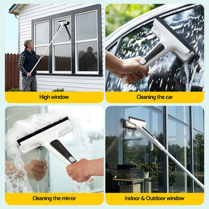 Alona.com.au Adult Products > Lubricants & Care > Cleaning & Care Giantz Window Cleaner Mirror Car, Spray Scrub Squeegee 136cm Extendable Long Handle with Water Tank 3 Microfiber Pads, Glass Scrubber for High Windows Home Car Mirror, White