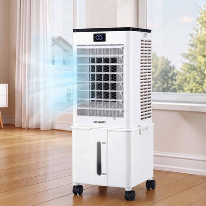 Alona.com.au Appliances > Air Conditioners > Evaporative Coolers Devanti 8L 3-in-1 Evaporative Air Cooler 4 Ice Packs Remote Control 3 Speed