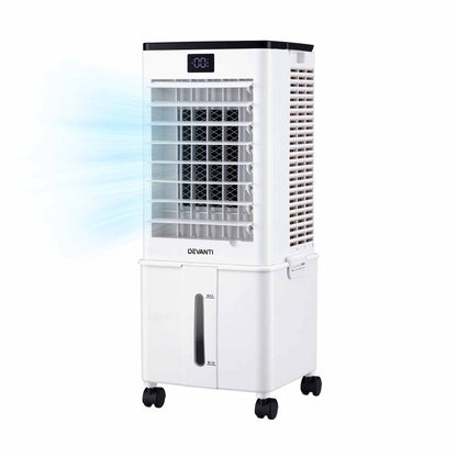 Alona.com.au Appliances > Air Conditioners > Evaporative Coolers Devanti 8L 3-in-1 Evaporative Air Cooler 4 Ice Packs Remote Control 3 Speed