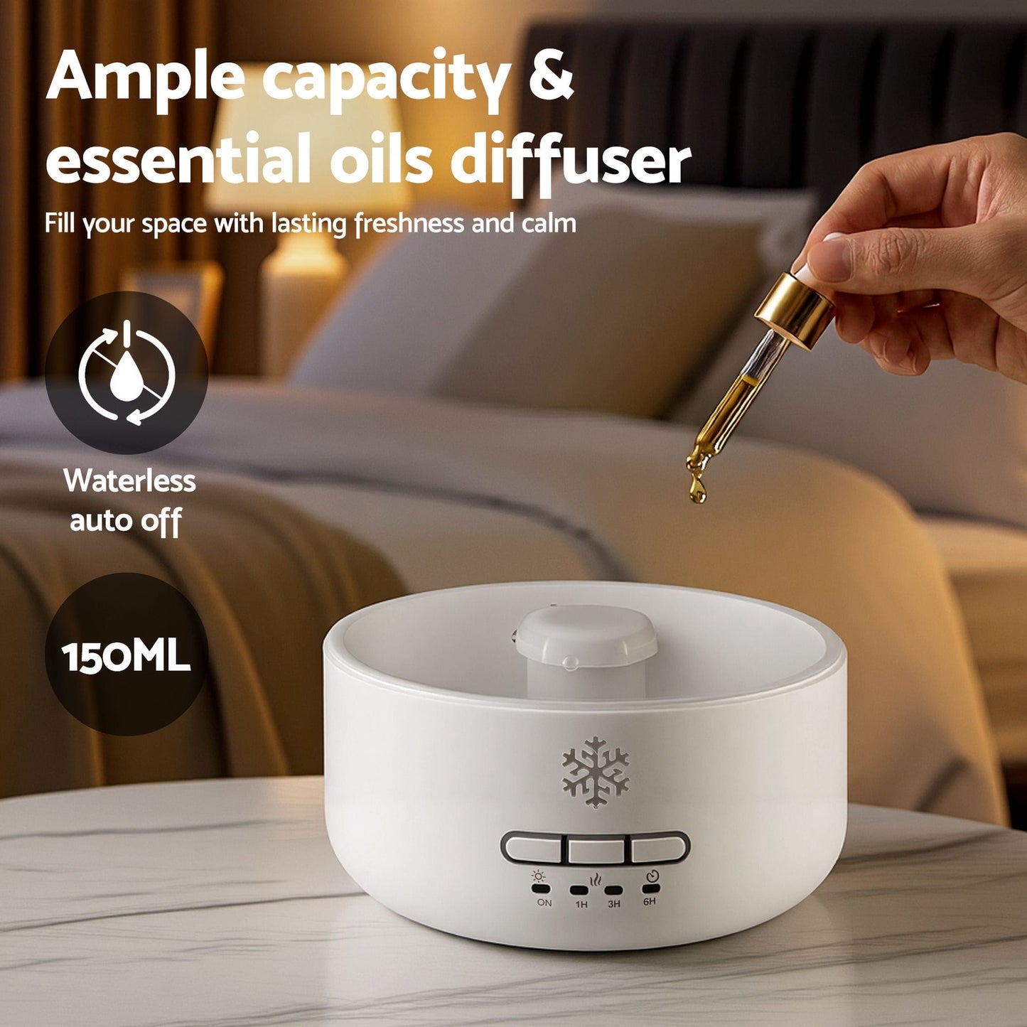 Alona.com.au Appliances > Aroma Diffusers & Humidifiers > Aroma Diffusers Devanti 150ml Salt Lamp Aroma Diffuser Ultrasonic Humidifier Purifier 7 LED Colors
