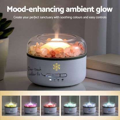 Alona.com.au Appliances > Aroma Diffusers & Humidifiers > Aroma Diffusers Devanti 150ml Salt Lamp Aroma Diffuser Ultrasonic Humidifier Purifier 7 LED Colors