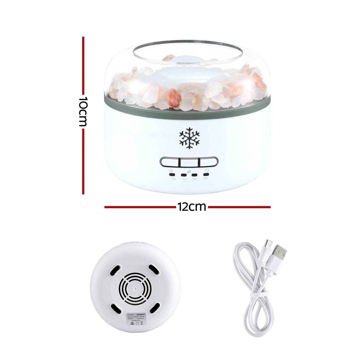 Alona.com.au Appliances > Aroma Diffusers & Humidifiers > Aroma Diffusers Devanti 150ml Salt Lamp Aroma Diffuser Ultrasonic Humidifier Purifier 7 LED Colors