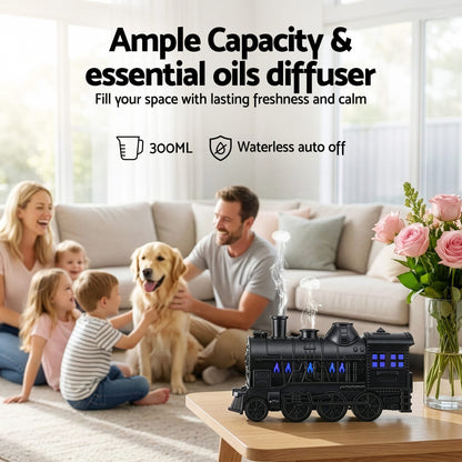 Alona.com.au Appliances > Aroma Diffusers & Humidifiers > Aroma Diffusers Devanti Train Aroma Diffuser Essential Oil Humidifier 300ml Smoke Ring LED Timer
