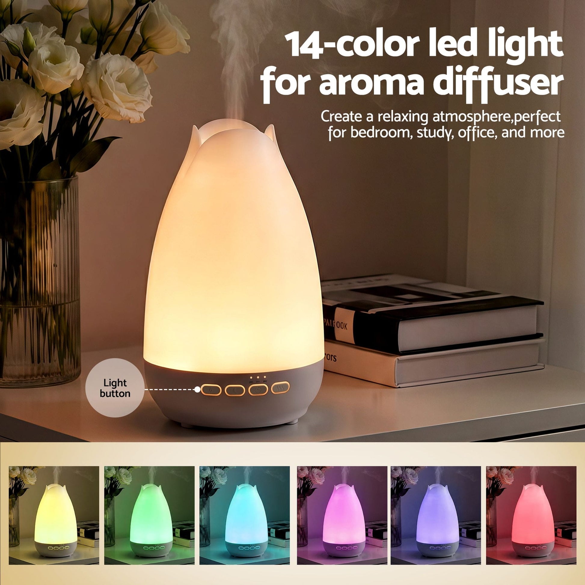 Alona.com.au Appliances > Aroma Diffusers & Humidifiers > Aroma Diffusers Devanti Ultrasonic Essential Oil Aroma Diffuser Aromatherapy Cool Mist Humidifier w/ LED Light 300ml