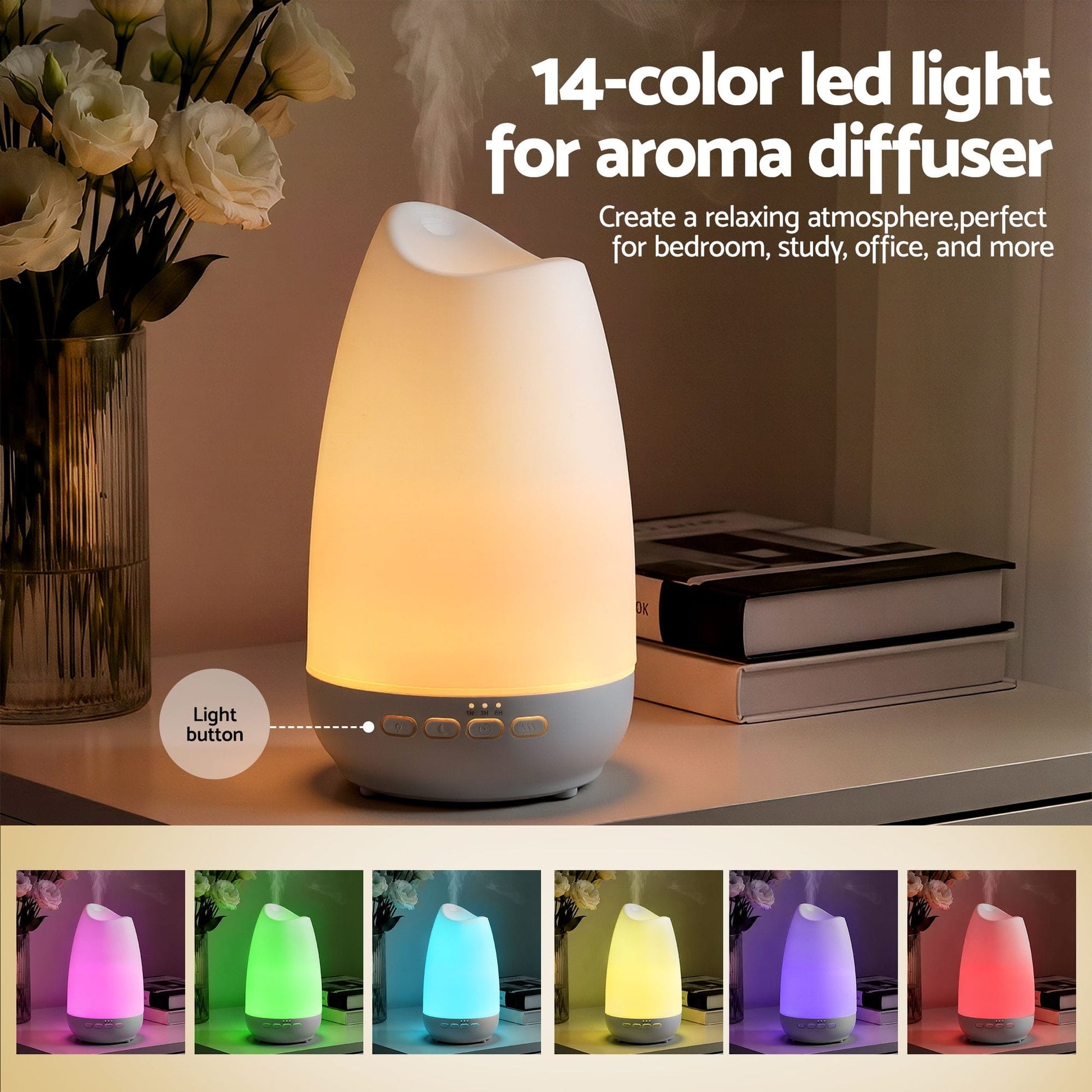 Alona.com.au Appliances > Aroma Diffusers & Humidifiers > Aroma Diffusers Devanti Ultrasonic Essential Oil Aroma Diffuser Aromatherapy Cool Mist Humidifier w/ LED Light 300ml