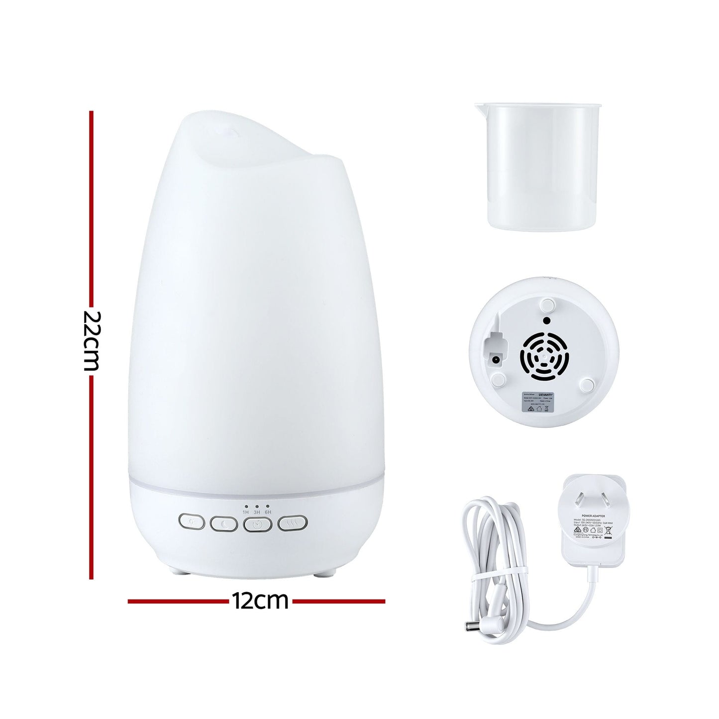 Alona.com.au Appliances > Aroma Diffusers & Humidifiers > Aroma Diffusers Devanti Ultrasonic Essential Oil Aroma Diffuser Aromatherapy Cool Mist Humidifier w/ LED Light 300ml