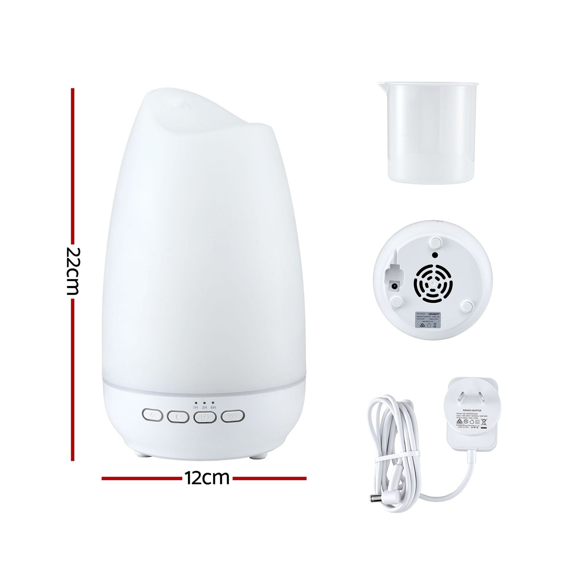 Alona.com.au Appliances > Aroma Diffusers & Humidifiers > Aroma Diffusers Devanti Ultrasonic Essential Oil Aroma Diffuser Aromatherapy Cool Mist Humidifier w/ LED Light 300ml