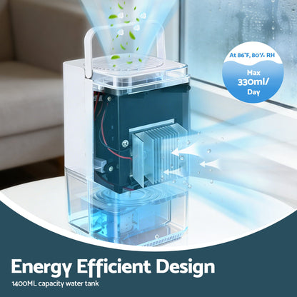 Alona.com.au Appliances > Aroma Diffusers & Humidifiers > Dehumidifiers Devanti 1400ML Portable Dehumidifier Quiet Sleep Mode Timer Auto Off Bedroom White