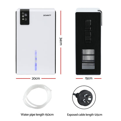 Alona.com.au Appliances > Aroma Diffusers & Humidifiers > Dehumidifiers DEVANTI 2000ml Portable Dehumidifier Moisture Absorber Home Bedroom Quiet Remote