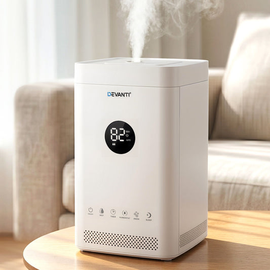 Alona.com.au Appliances > Aroma Diffusers & Humidifiers > Humidifiers Devanti Ultrasonic Humidifier Air Purifier Top Fill Auto Humidity 3.5L White