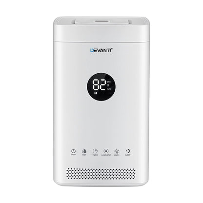 Alona.com.au Appliances > Aroma Diffusers & Humidifiers > Humidifiers Devanti Ultrasonic Humidifier Air Purifier Top Fill Auto Humidity 3.5L White