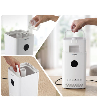 Alona.com.au Appliances > Aroma Diffusers & Humidifiers > Humidifiers Devanti Ultrasonic Humidifier Air Purifier Top Fill Auto Humidity 3.5L White