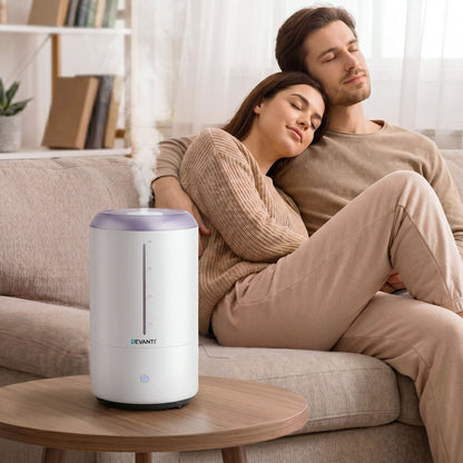Alona.com.au Appliances > Aroma Diffusers & Humidifiers > Humidifiers Devanti Ultrasonic Humidifier Aroma Diffuser Top Fill Quiet Bedroom 4L White