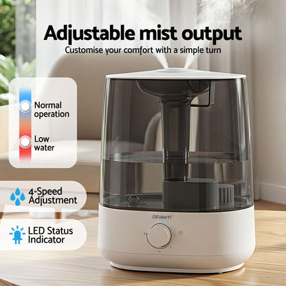 Alona.com.au Appliances > Aroma Diffusers & Humidifiers > Humidifiers Devanti Ultrasonic Humidifier Aroma Diffuser Top Fill Quiet Bedroom 6L