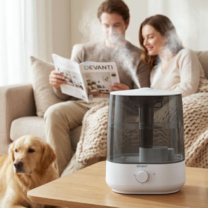 Alona.com.au Appliances > Aroma Diffusers & Humidifiers > Humidifiers Devanti Ultrasonic Humidifier Aroma Diffuser Top Fill Quiet Bedroom 6L