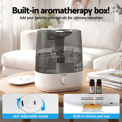 Alona.com.au Appliances > Aroma Diffusers & Humidifiers > Humidifiers Devanti Ultrasonic Humidifier Aroma Diffuser Top Fill Quiet Bedroom 6L
