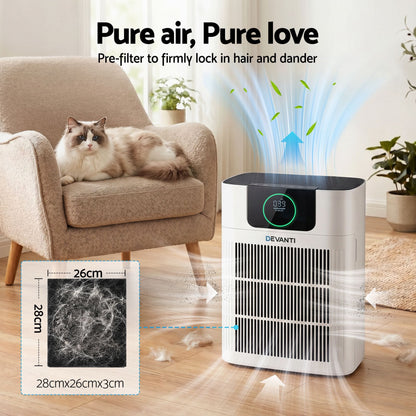 Alona.com.au Appliances > Aroma Diffusers & Humidifiers > Purifiers Devanti Air Purifier Filter Replacement H12 HEPA 2 Pack Dual Intake