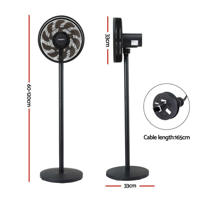 Alona.com.au Appliances > Fans > Portable Fans Devanti Pedestal Fan with Remote, 7 Speeds 3 Heights DC Motor, Black