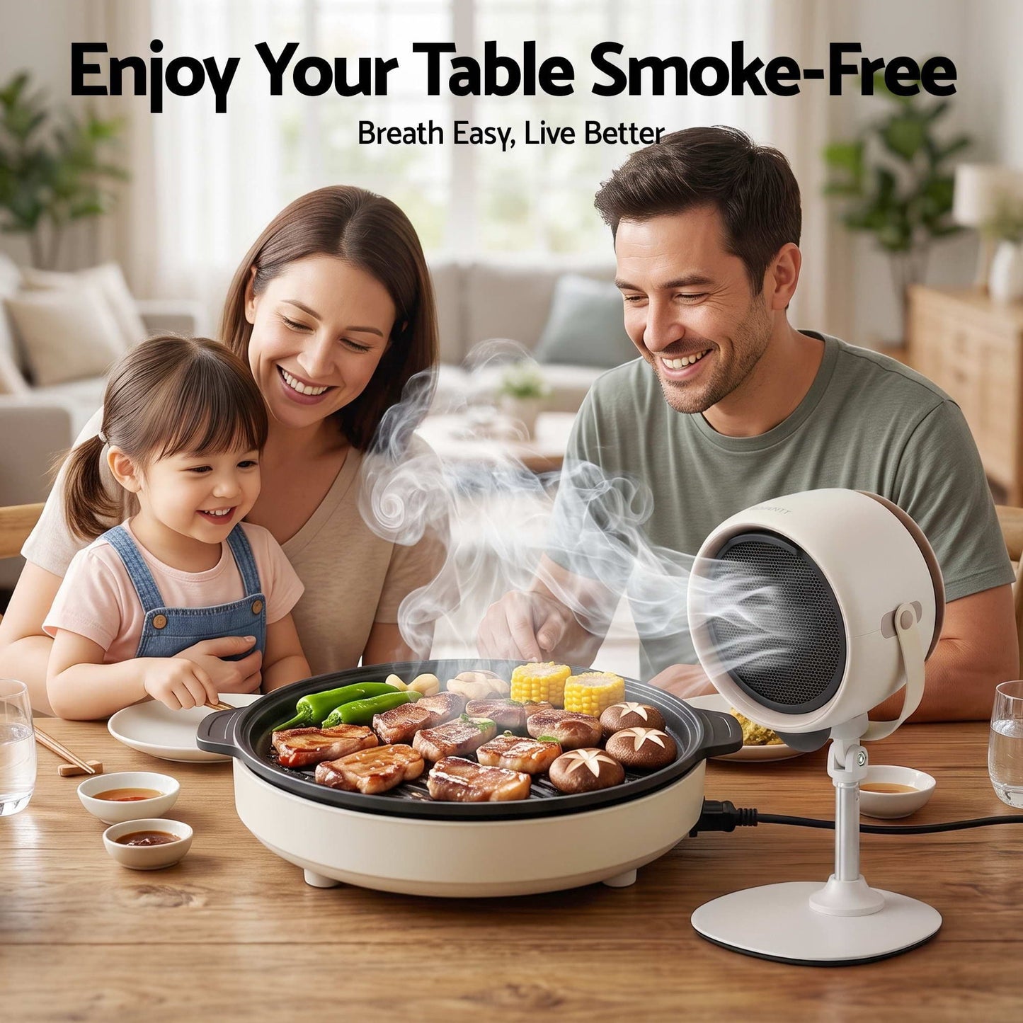 Alona.com.au Appliances > Fans > Portable Fans Devanti Portable Range Hood 5-Speed Rechargeable Desktop Extractor Fan BBQ