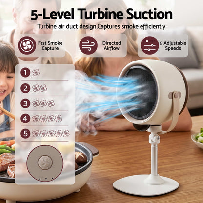 Alona.com.au Appliances > Fans > Portable Fans Devanti Portable Range Hood 5-Speed Rechargeable Desktop Extractor Fan BBQ