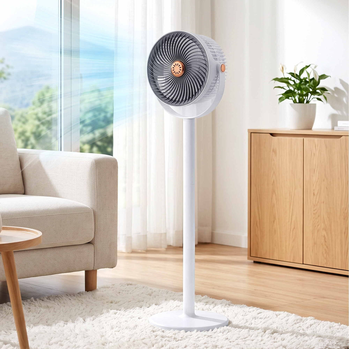Alona.com.au Appliances > Fans > Portable Fans Devanti Rechargeable Pedestal Fan, 4000mAh Battery 5 Speed 4 Height, White