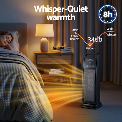 Alona.com.au Appliances > Heaters > Electric Heaters Devanti 2000W Ceramic Tower Heater Space Heaters Indoor Oscillating Black