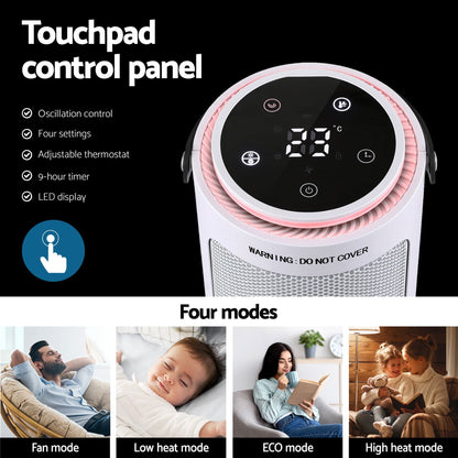Alona.com.au Appliances > Heaters > Electric Heaters Devanti 2000W Ceramic Tower Heater Space Heaters Oscillating Indoor White