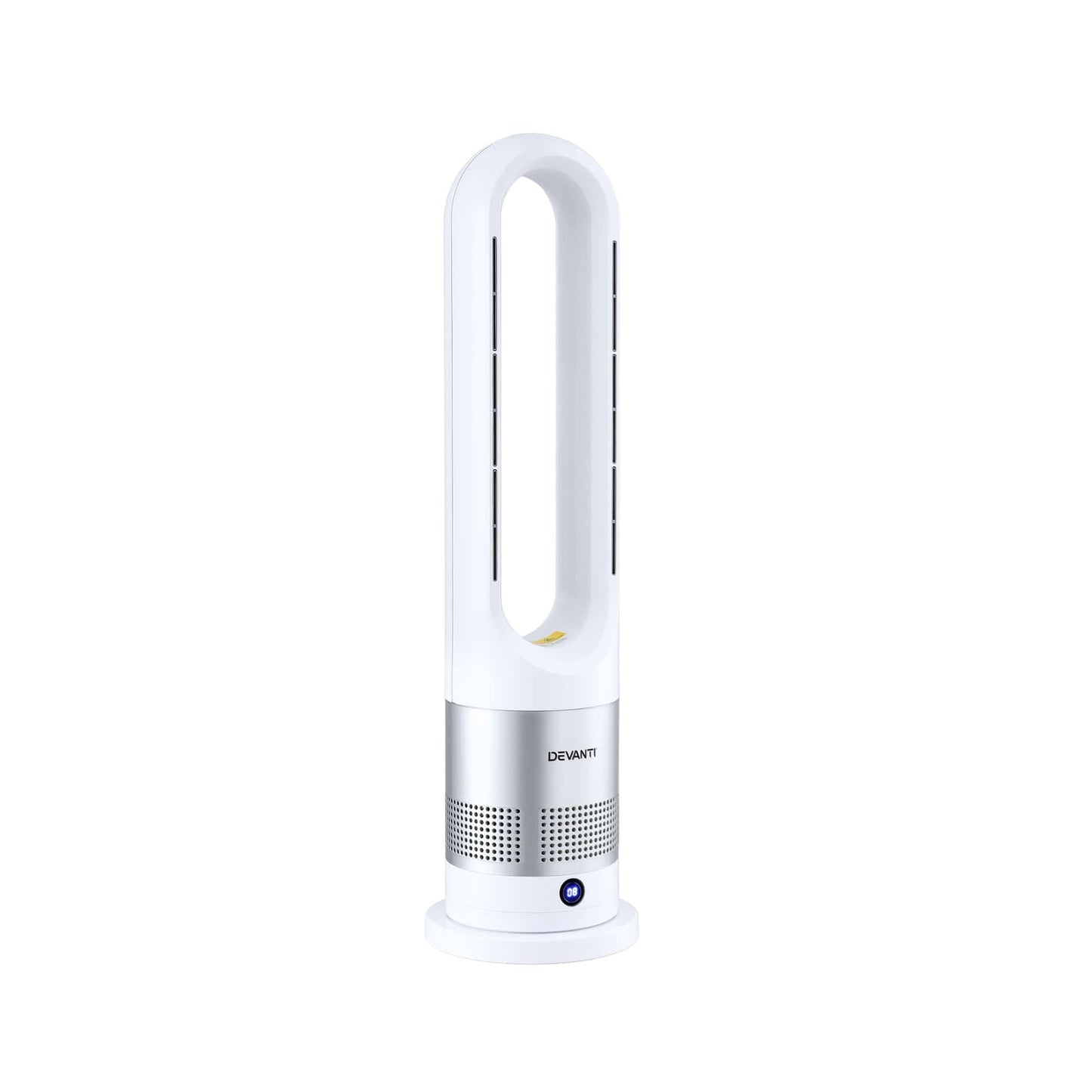 Alona.com.au Appliances > Heaters > Electric Heaters Devanti Bladeless Tower Fan Heater and Cooler 2in1 Portable Oscillation Fan for Bedroom Room Office Use White
