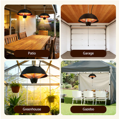Alona.com.au Appliances > Heaters > Patio Heaters Devanti 1500W Electric Patio Infrared Heater Hanging Heaters Ceiling Mounted Remote