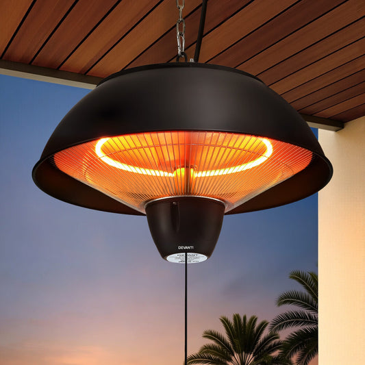 Alona.com.au Appliances > Heaters > Patio Heaters Devanti 1500W Electric Patio Infrared Heater Hanging Heaters Ceiling Mounted Remote
