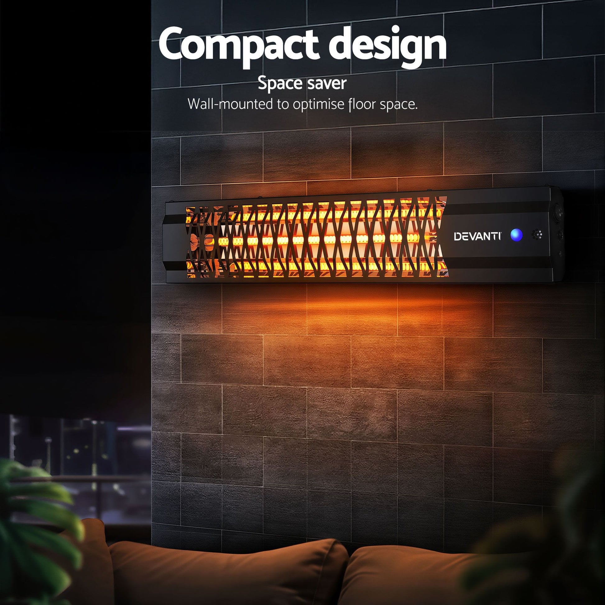 Alona.com.au Appliances > Heaters > Patio Heaters Devanti 2PCS Electric Strip Heater Radiant Infrared Heaters 2000W