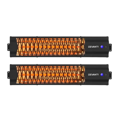 Alona.com.au Appliances > Heaters > Patio Heaters Devanti 2PCS Electric Strip Heater Radiant Infrared Heaters 2000W