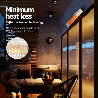 Alona.com.au Appliances > Heaters > Patio Heaters Devanti 2PCS Electric Strip Heater Radiant Infrared Heaters Remote Control 2000W
