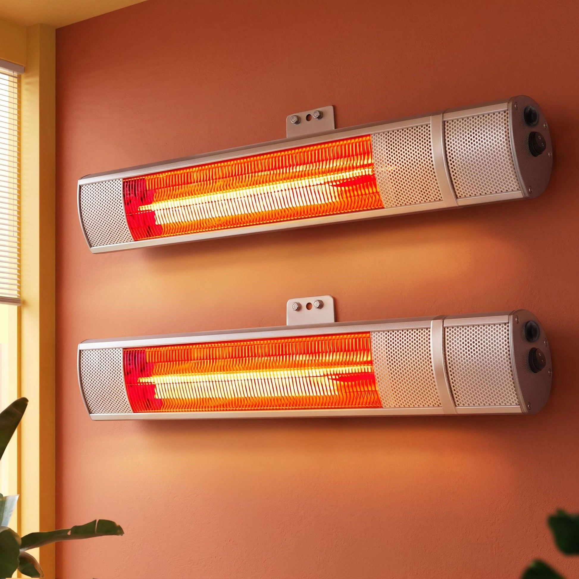 Alona.com.au Appliances > Heaters > Patio Heaters Devanti 2PCS Electric Strip Heater Radiant Infrared Heaters Remote Control 2000W