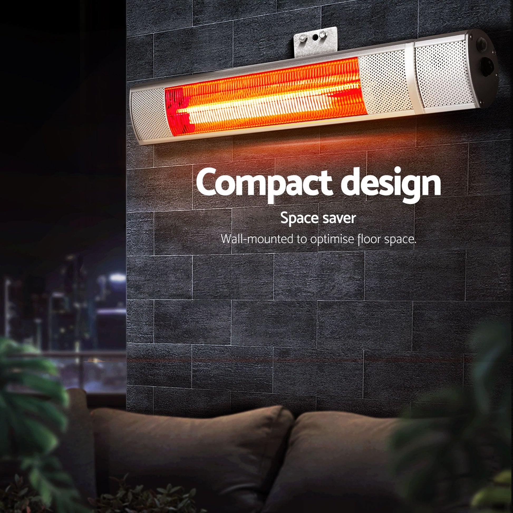 Alona.com.au Appliances > Heaters > Patio Heaters Devanti 2PCS Electric Strip Heater Radiant Infrared Heaters Remote Control 2000W