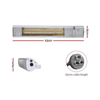 Alona.com.au Appliances > Heaters > Patio Heaters Devanti 2PCS Electric Strip Heater Radiant Infrared Heaters Remote Control 2000W