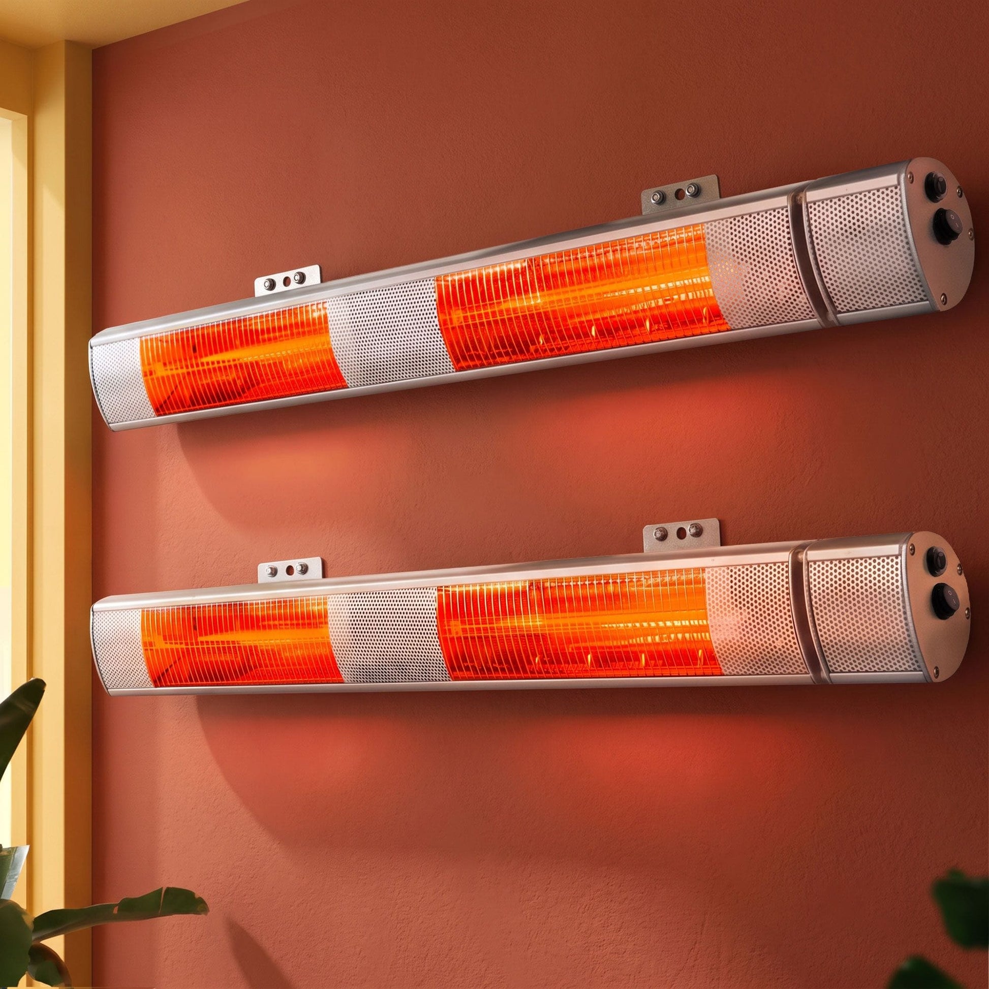 Alona.com.au Appliances > Heaters > Patio Heaters Devanti 2PCS Electric Strip Heater Radiant Infrared Heaters Remote Control 3000W