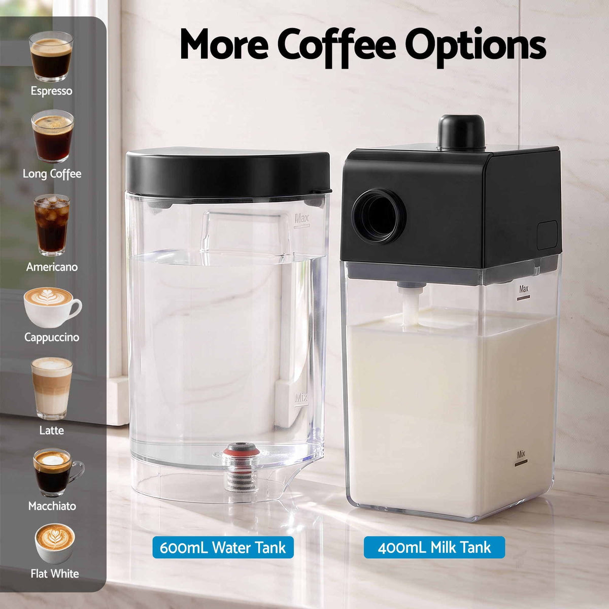 Alona.com.au Appliances > Kitchen Appliances > Coffee Machines & Accessories Devanti Capsule Coffee Pod Machine with Milk Frother, Black
