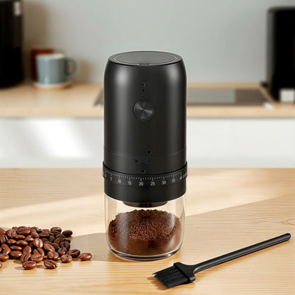 Alona.com.au Appliances > Kitchen Appliances > Coffee Machines & Accessories Devanti Electric Coffee Grinder USB-C Rechargeable Portable Coffee Bean Grinder with 40 Precise Grind Settings | Automatic Spice Nut Pepper Grinder Mill with Cleaning Brush & Ground Coffee Container for Home Office Camping Travel, Black