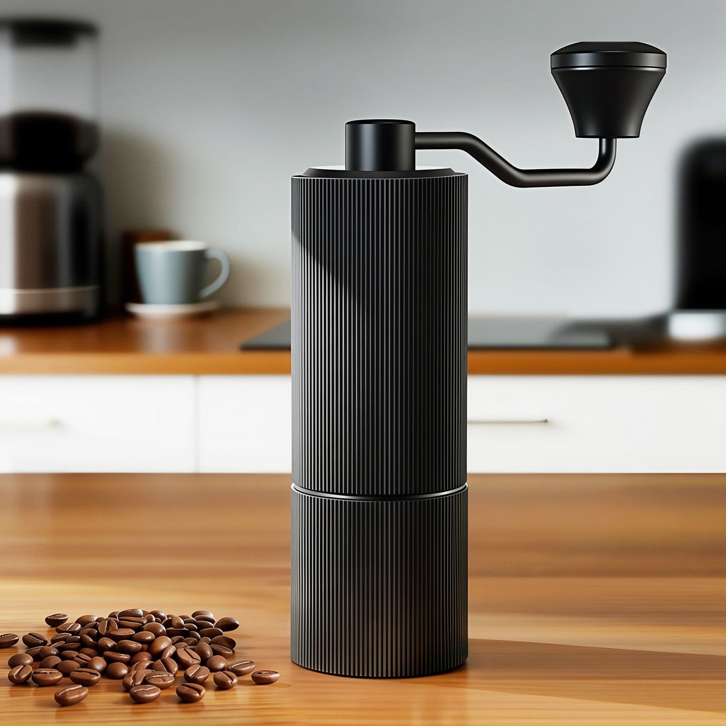 Alona.com.au Appliances > Kitchen Appliances > Coffee Machines & Accessories Devanti Manual Coffee Grinder with 24 Adjustable Settings | Hand Coffee Bean Burr Mill for Espresso French Press | Portable Stainless Steel Quiet Grinder with Storage Bag for Travel Camping, Black