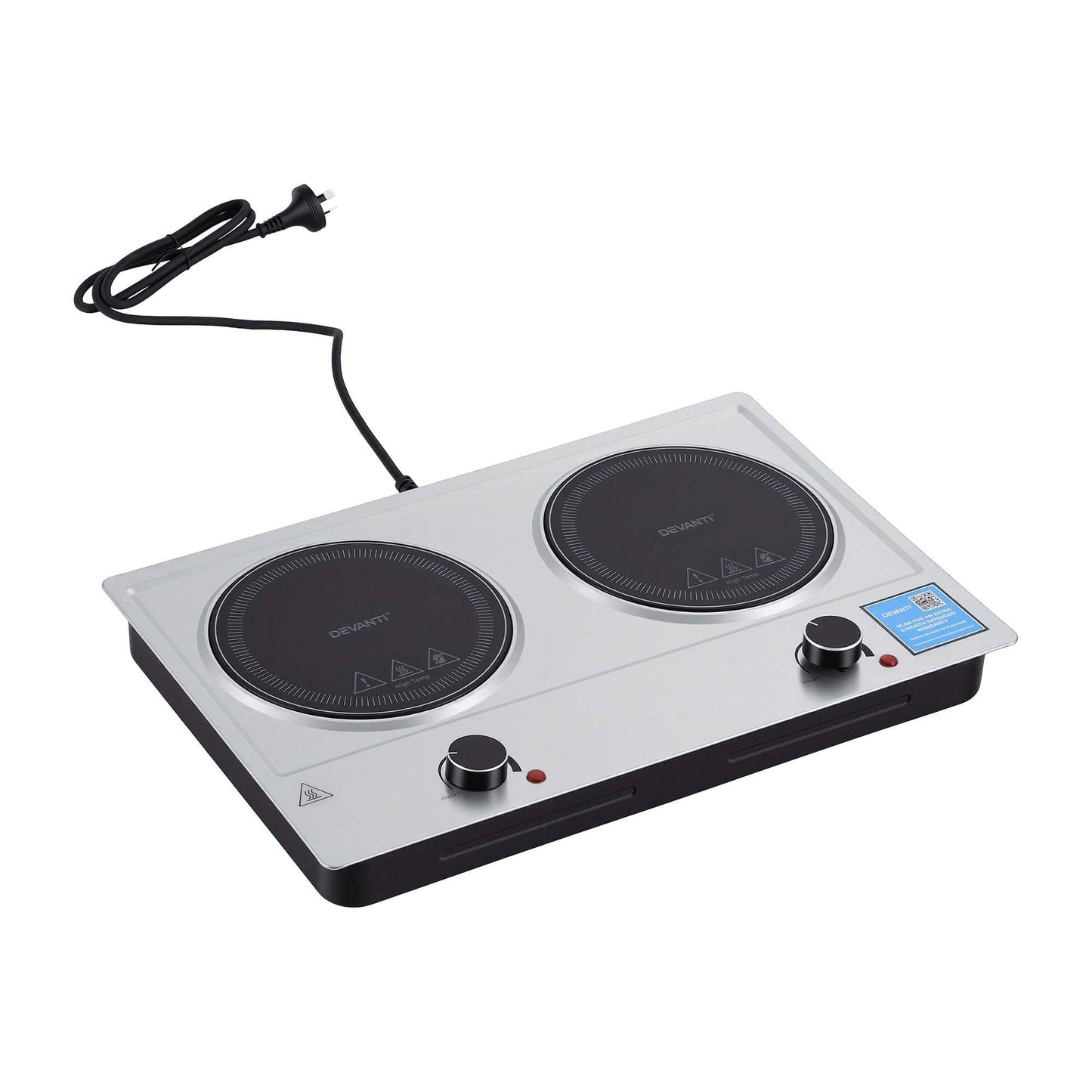 Alona.com.au Appliances > Kitchen Appliances > Cooktops & Stoves Devanti 2 Hobs Ceramic Cooktop Electric Hot Plate Infrared Knob Control 2400W